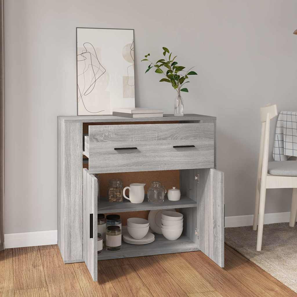 vidaXL Sideboard Grey Sonoma 80x33x70 cm Engineered Wood