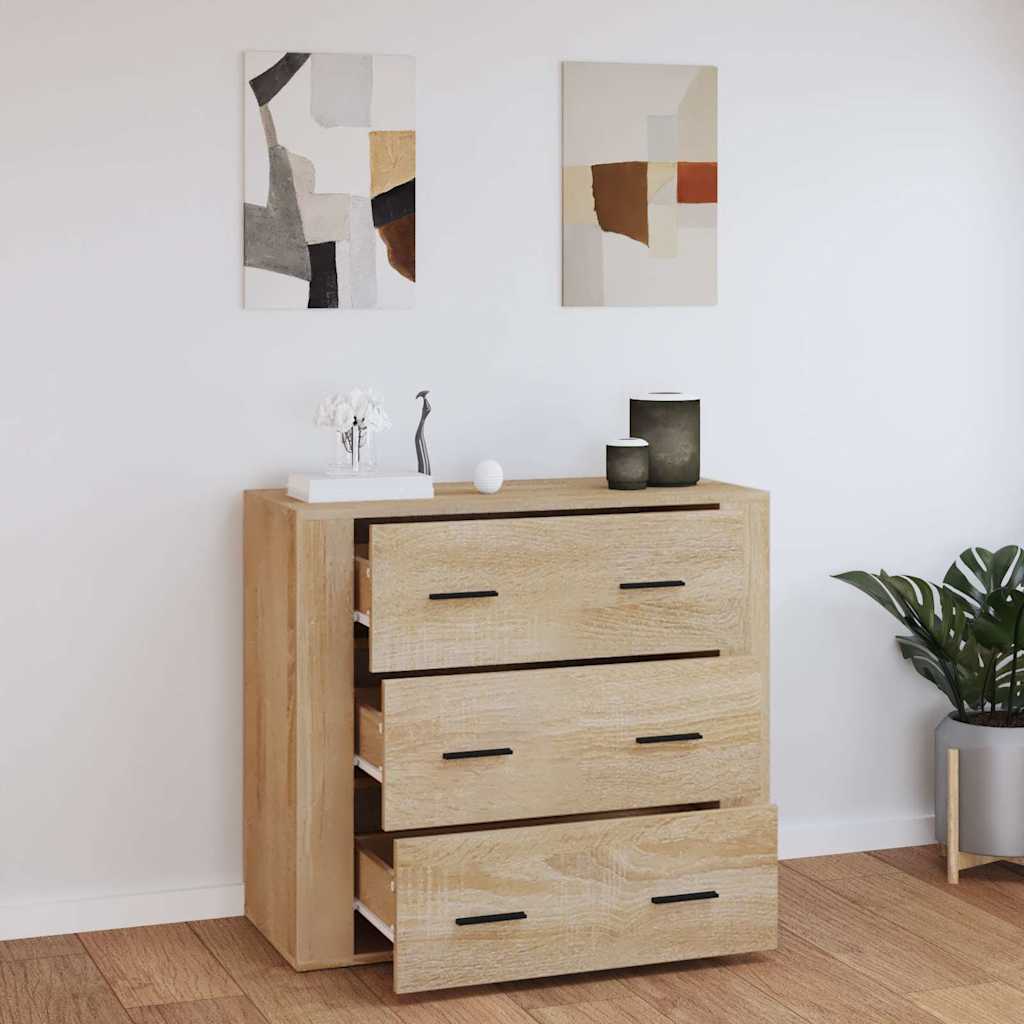 vidaXL Sideboard Sonoma Oak 80x33x70 cm Engineered Wood