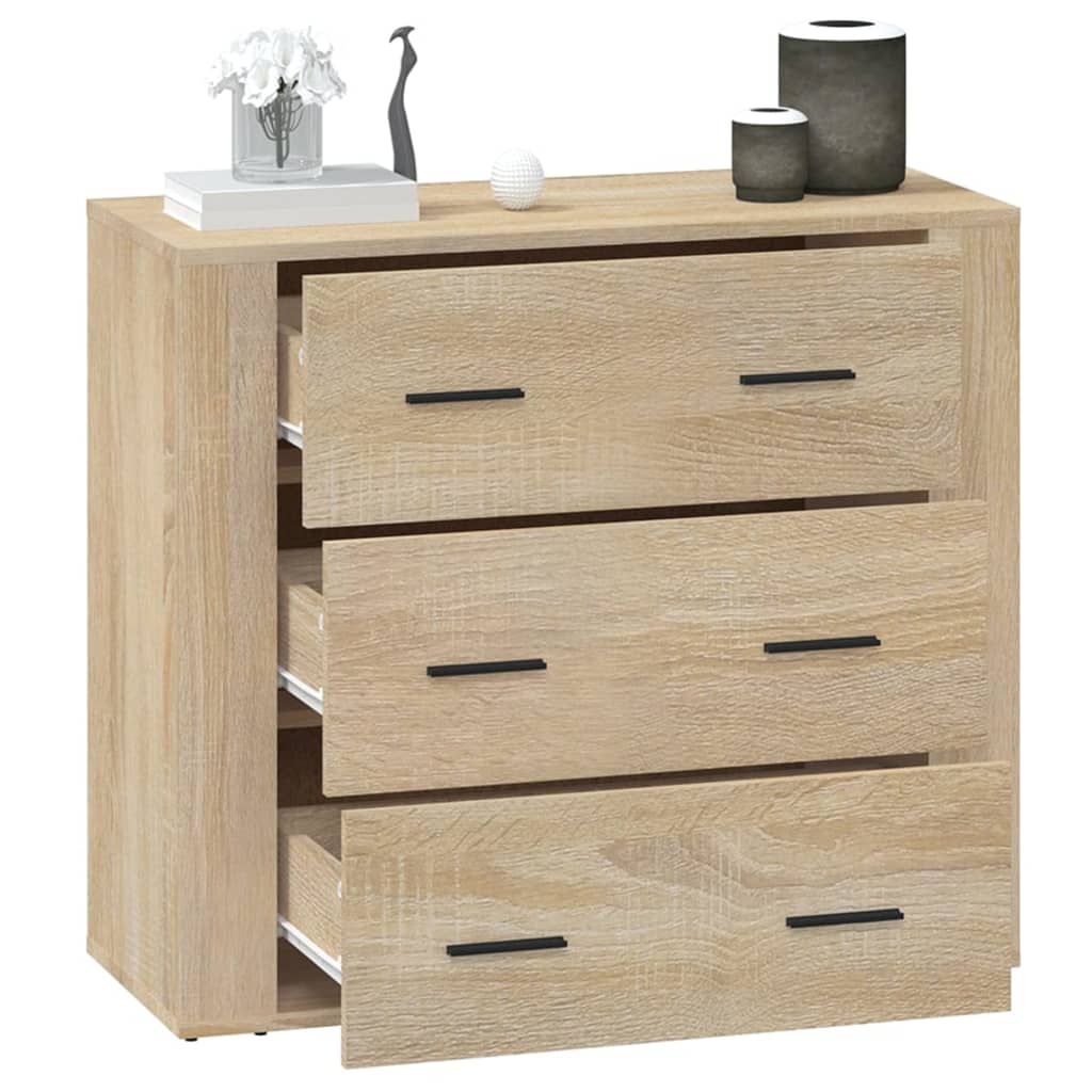 vidaXL Sideboard Sonoma Oak 80x33x70 cm Engineered Wood