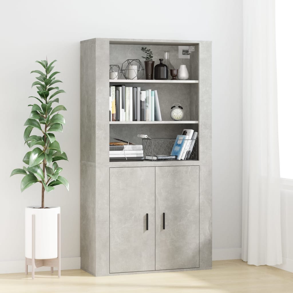 vidaXL Wall Cabinet Concrete Grey 80x33x80 cm Engineered Wood