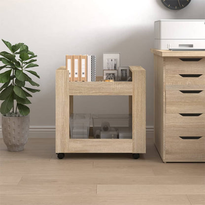 vidaXL Desk Trolley Sonoma Oak 60x45x60 cm Engineered Wood