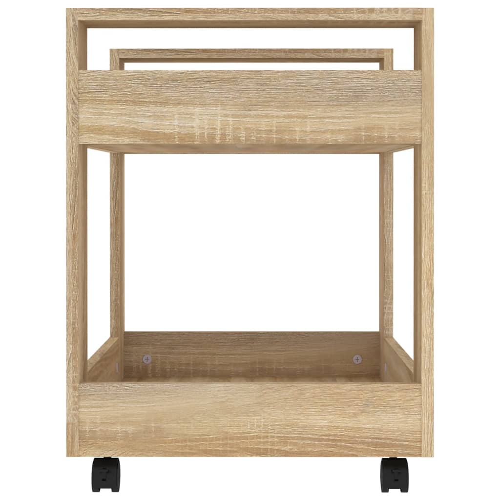 vidaXL Desk Trolley Sonoma Oak 60x45x60 cm Engineered Wood