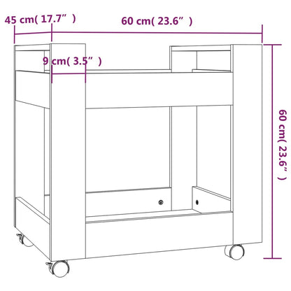 vidaXL Desk Trolley Sonoma Oak 60x45x60 cm Engineered Wood