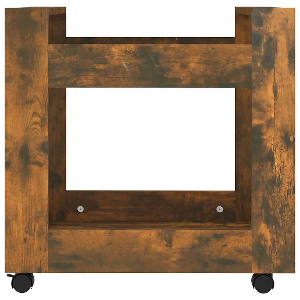 vidaXL Desk Trolley Smoked Oak 60x45x60 cm Engineered Wood
