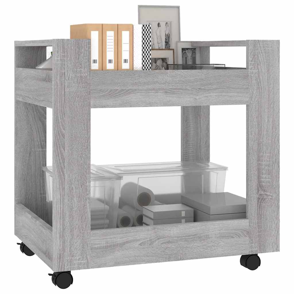 vidaXL Desk Trolley Grey Sonoma 60x45x60 cm Engineered Wood