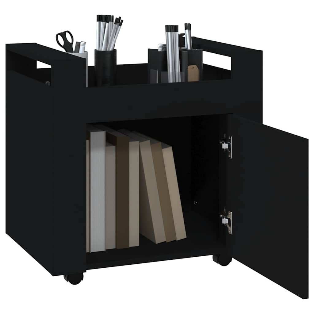 vidaXL Desk Trolley Black 60x45x60 cm Engineered Wood