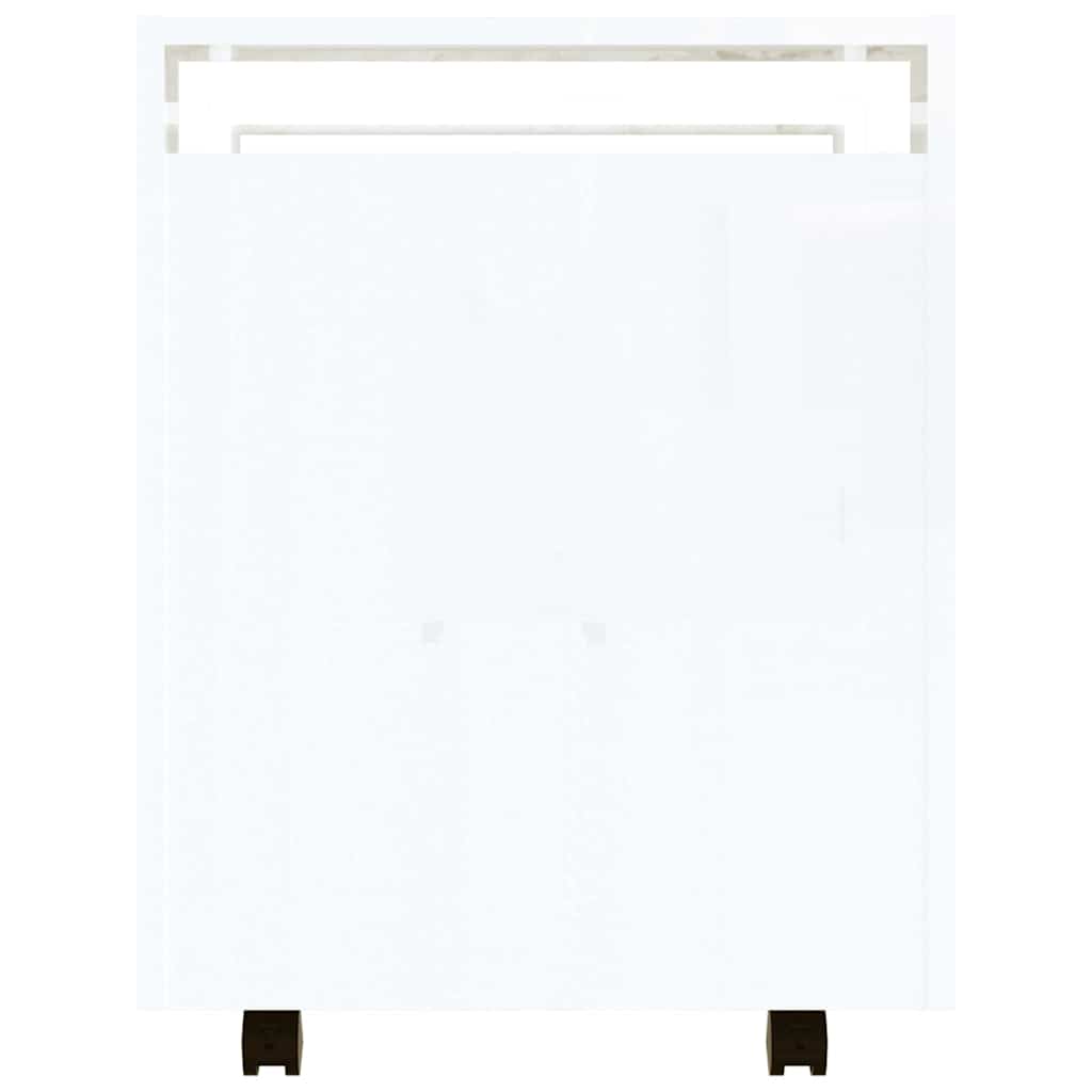 vidaXL Desk Trolley High Gloss White 60x45x60 cm Engineered Wood