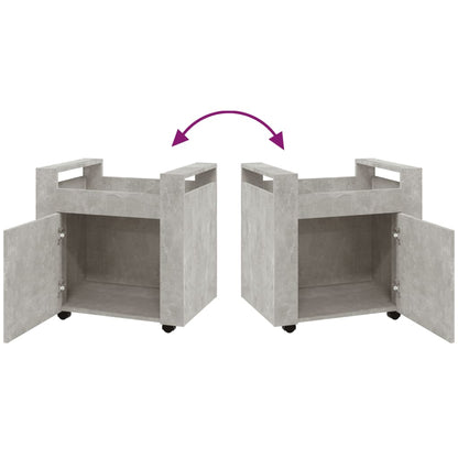 vidaXL Desk Trolley Concrete Grey 60x45x60 cm Engineered Wood