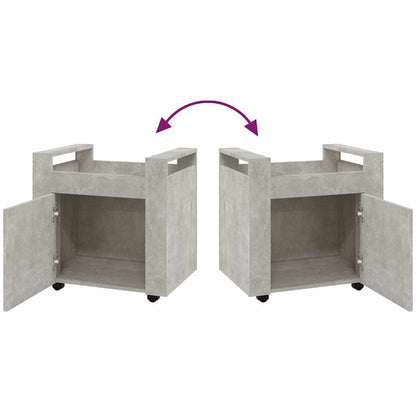 vidaXL Desk Trolley Concrete Grey 60x45x60 cm Engineered Wood