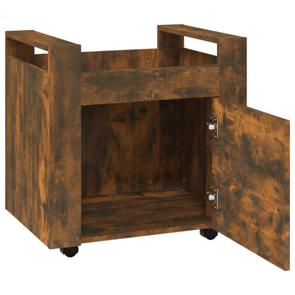 vidaXL Desk Trolley Smoked Oak 60x45x60 cm Engineered Wood