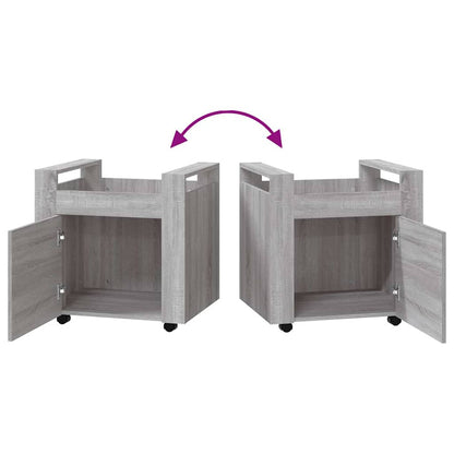 vidaXL Desk Trolley Grey Sonoma 60x45x60 cm Engineered Wood