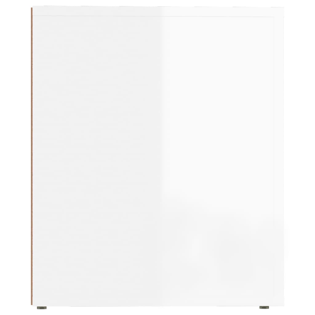 vidaXL Bedside Cabinet High Gloss White 50x39x47 cm