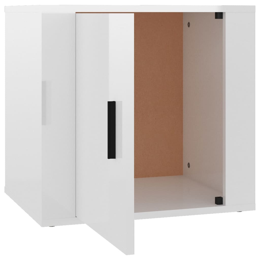 vidaXL Bedside Cabinet High Gloss White 50x39x47 cm
