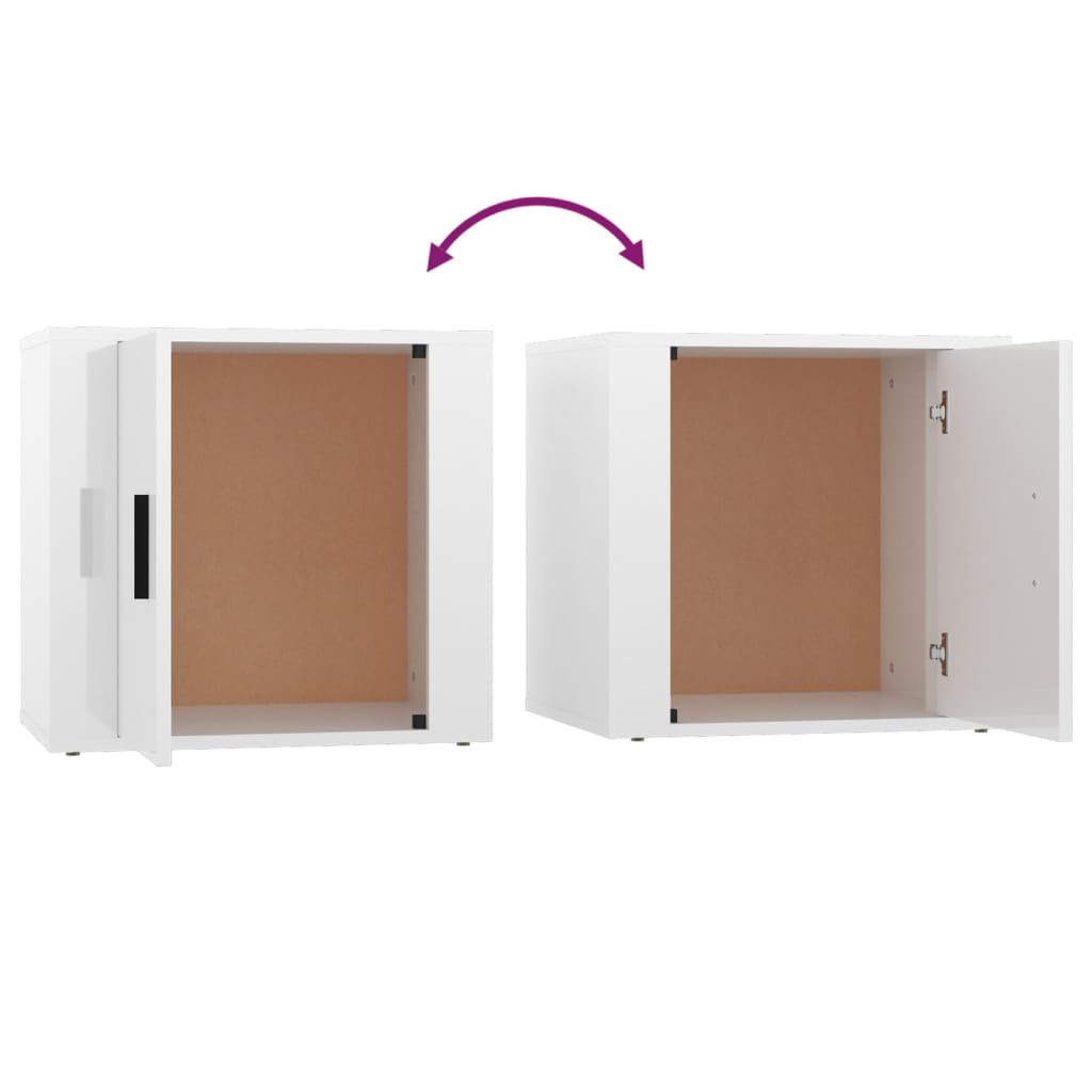 vidaXL Bedside Cabinet High Gloss White 50x39x47 cm