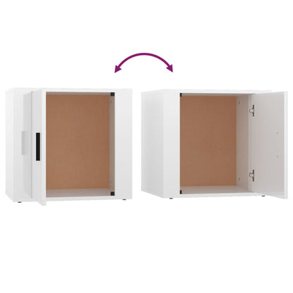 vidaXL Bedside Cabinet High Gloss White 50x39x47 cm