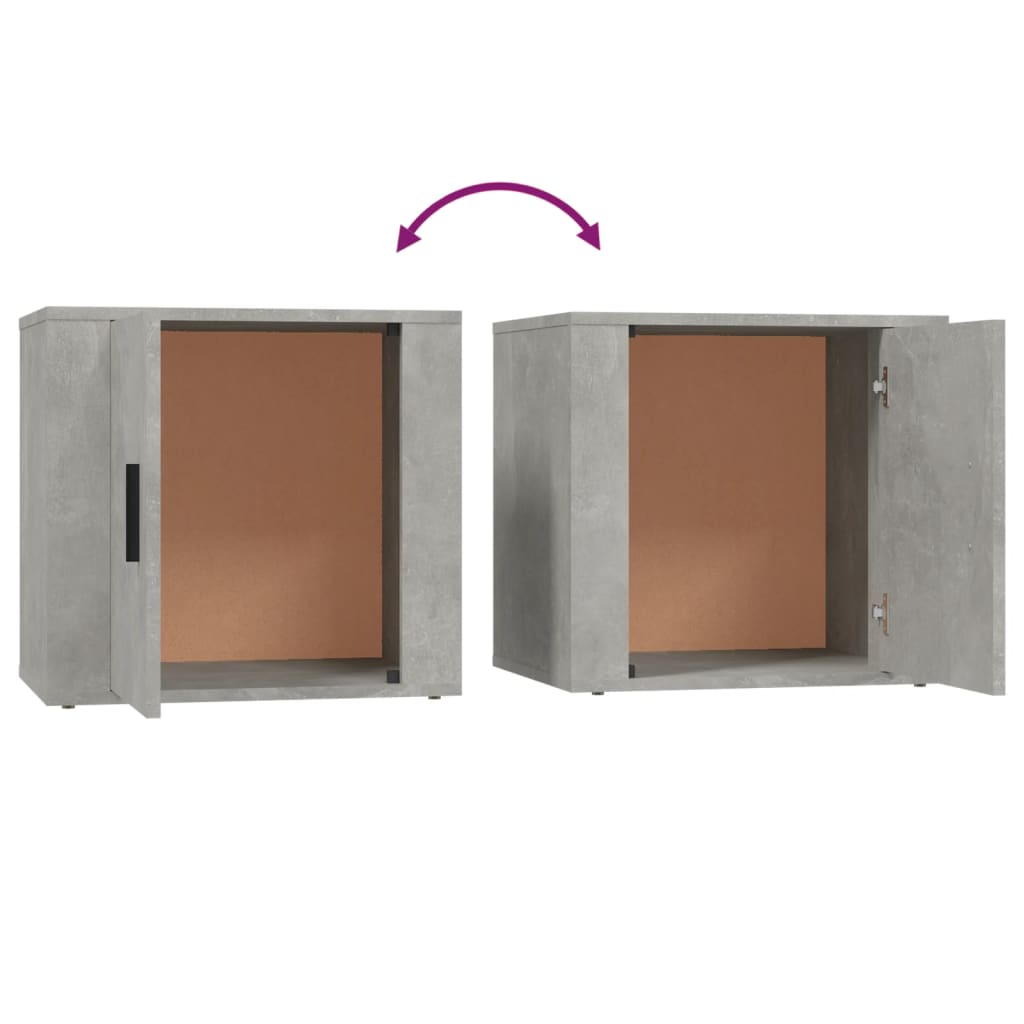 vidaXL Bedside Cabinets 2 pcs Concrete Grey 50x39x47 cm