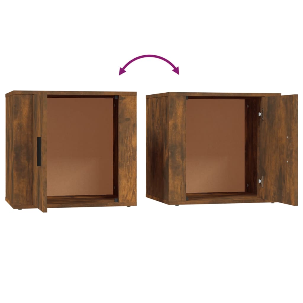 vidaXL Bedside Cabinet Smoked Oak 50x39x47 cm