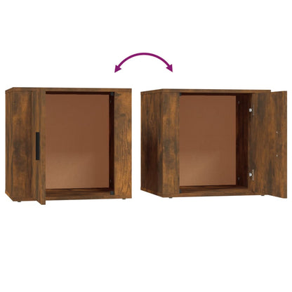 vidaXL Bedside Cabinet Smoked Oak 50x39x47 cm
