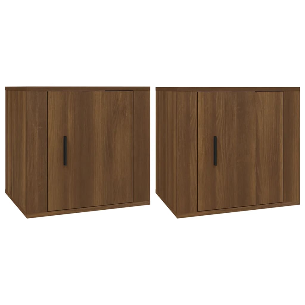 vidaXL Bedside Cabinets 2 pcs Brown Oak 50x39x47 cm