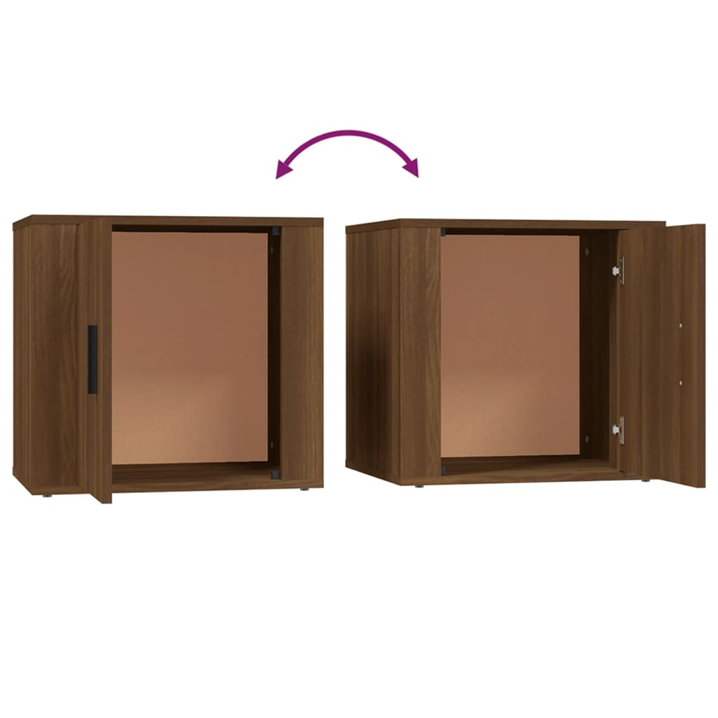 vidaXL Bedside Cabinets 2 pcs Brown Oak 50x39x47 cm