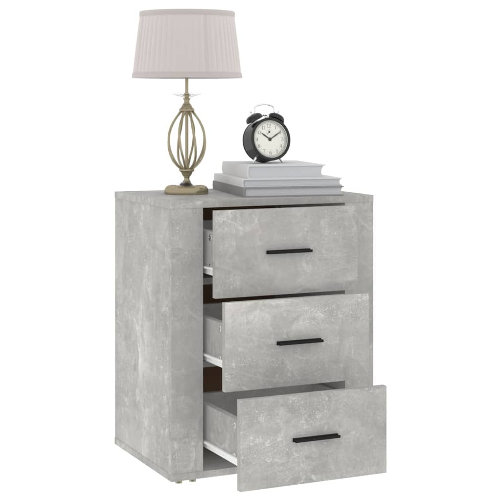 vidaXL Bedside Cabinet Concrete Grey 50x36x60 cm Engineered Wood