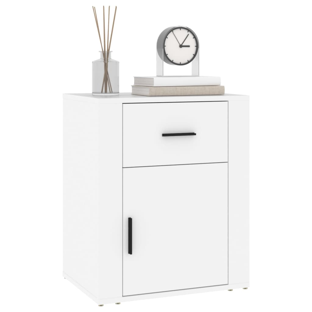 vidaXL Bedside Cabinet | White | Engineered wood | 50 x 36 x 60 cm