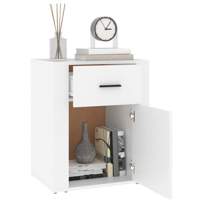 vidaXL Bedside Cabinet | White | Engineered wood | 50 x 36 x 60 cm