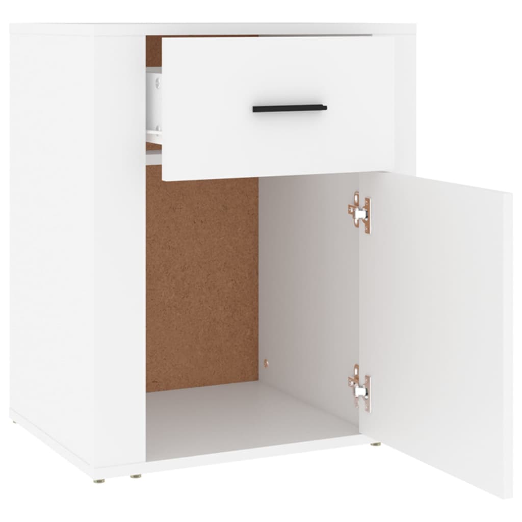 vidaXL Bedside Cabinet | White | Engineered wood | 50 x 36 x 60 cm
