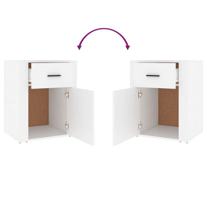 vidaXL Bedside Cabinet | White | Engineered wood | 50 x 36 x 60 cm