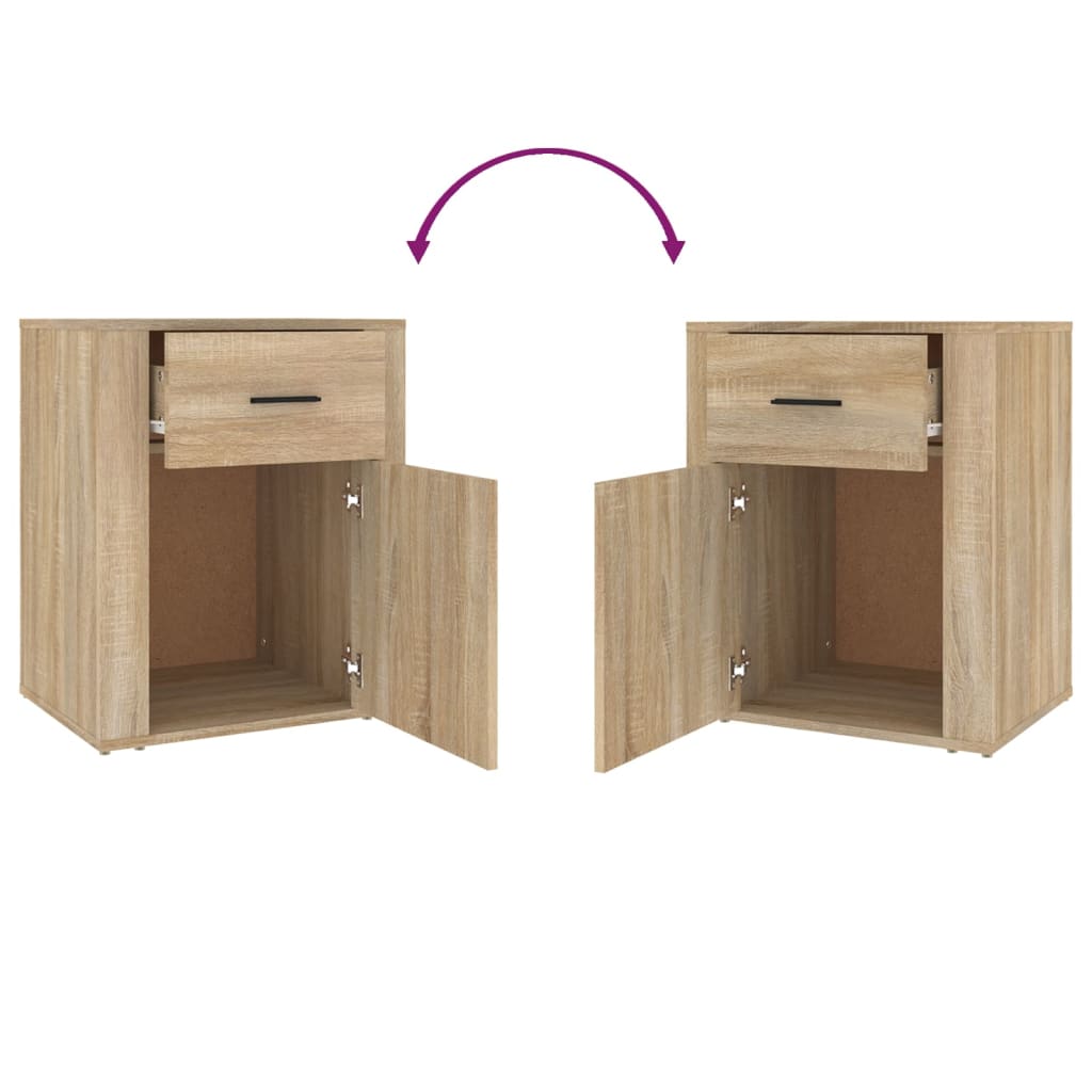 vidaXL Bedside Cabinet Sonoma Oak 50x36x60 cm Engineered Wood