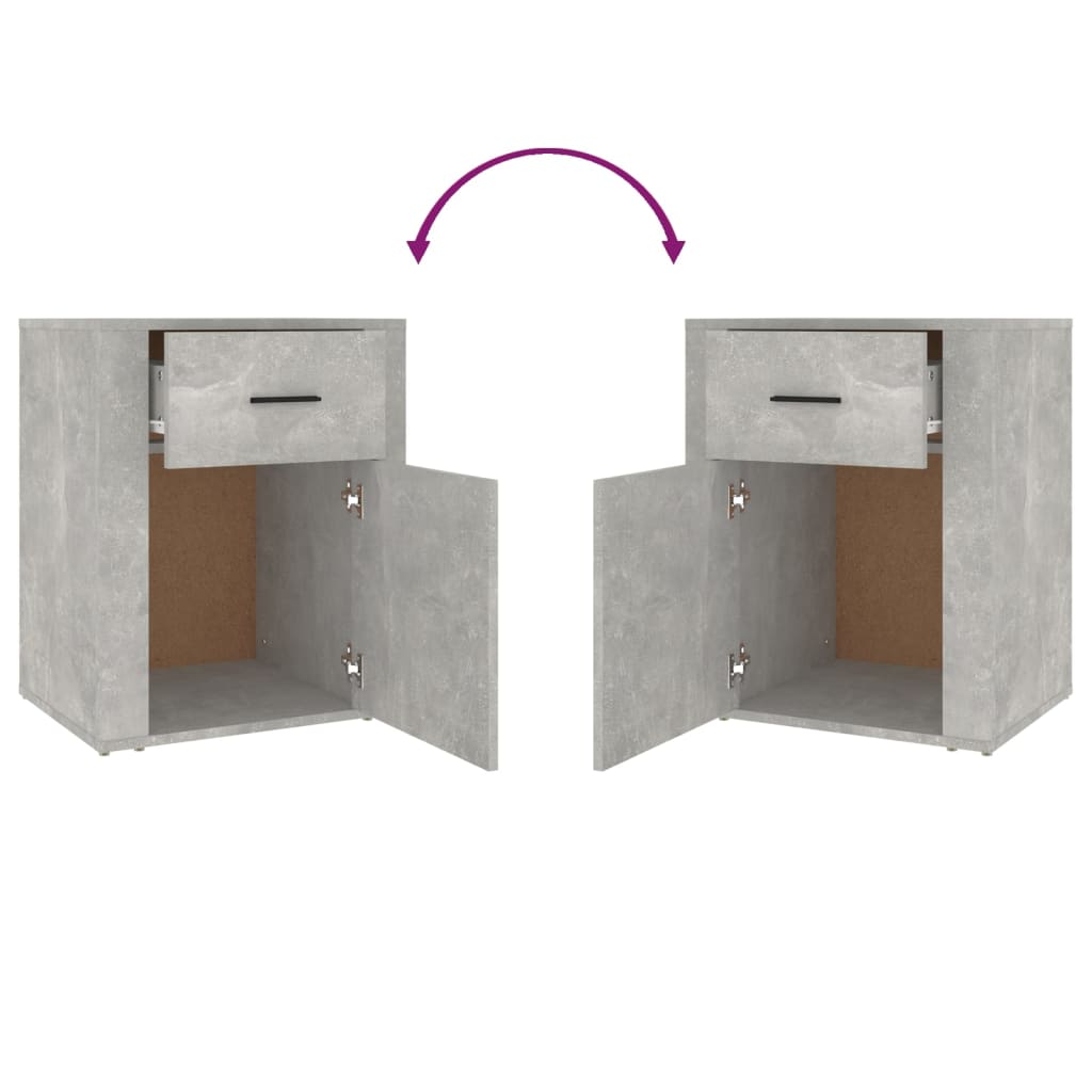 vidaXL Bedside Cabinet Concrete Grey 50x36x60 cm Engineered Wood