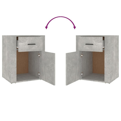 vidaXL Bedside Cabinet Concrete Grey 50x36x60 cm Engineered Wood