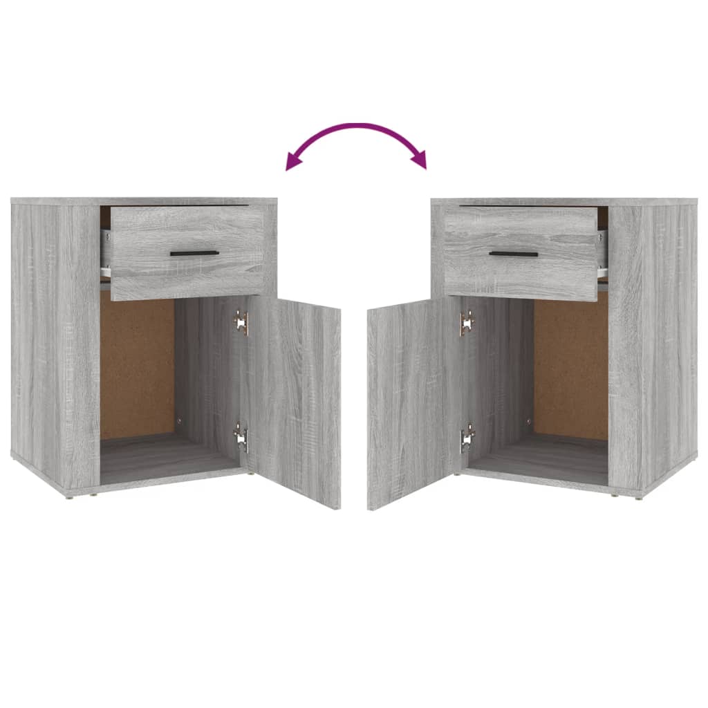 vidaXL Bedside Cabinet Grey Sonoma 50x36x60 cm Engineered Wood