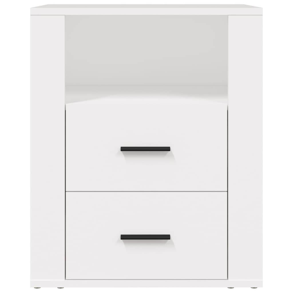 vidaXL Bedside Cabinet White 50x36x60 cm Engineered Wood