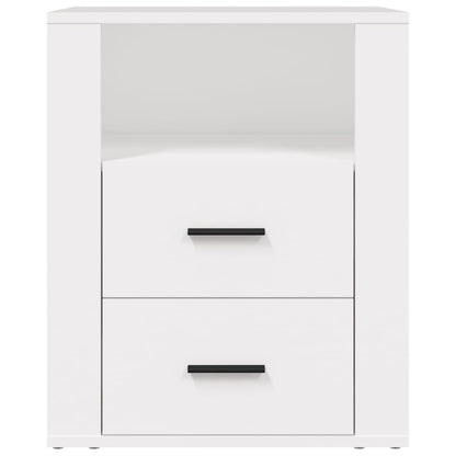 vidaXL Bedside Cabinet White 50x36x60 cm Engineered Wood