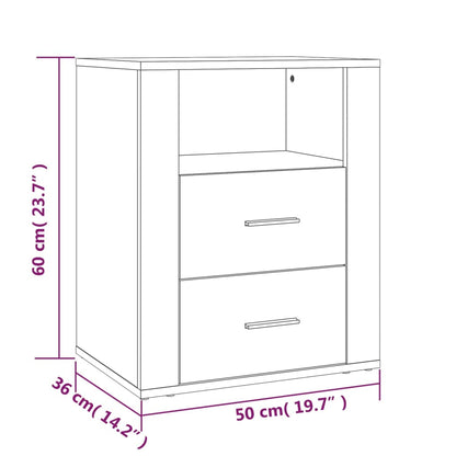 vidaXL Bedside Cabinet Smoked Oak 50x36x60 cm Engineered Wood