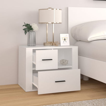 vidaXL Bedside Cabinet White 60x36x45 cm Engineered Wood
