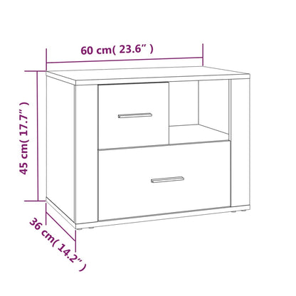 vidaXL Bedside Cabinet White 60x36x45 cm Engineered Wood