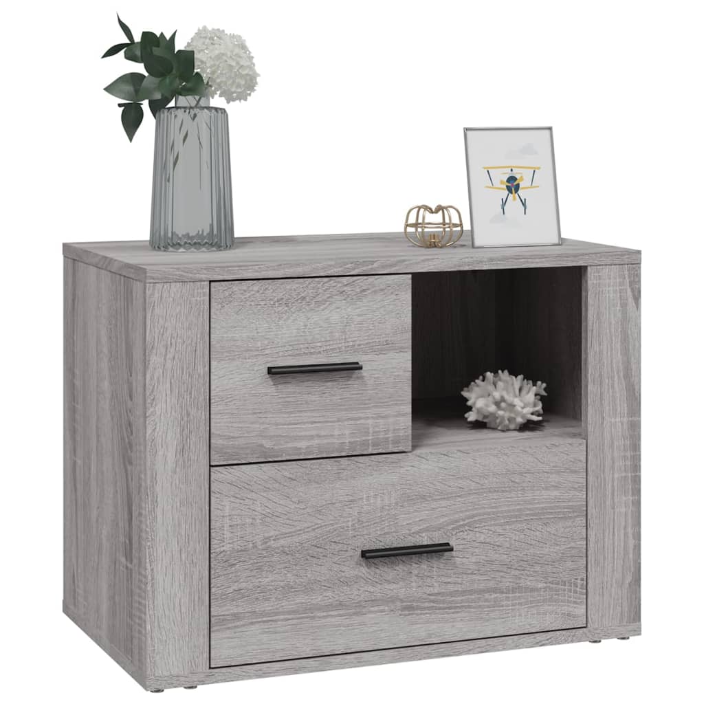 vidaXL Bedside Cabinet Grey Sonoma 60x36x45 cm Engineered Wood