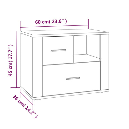 vidaXL Bedside Cabinet Grey Sonoma 60x36x45 cm Engineered Wood