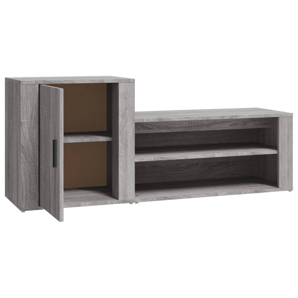 vidaXL Shoe Cabinet Grey Sonoma 130x35x54 cm Engineered Wood