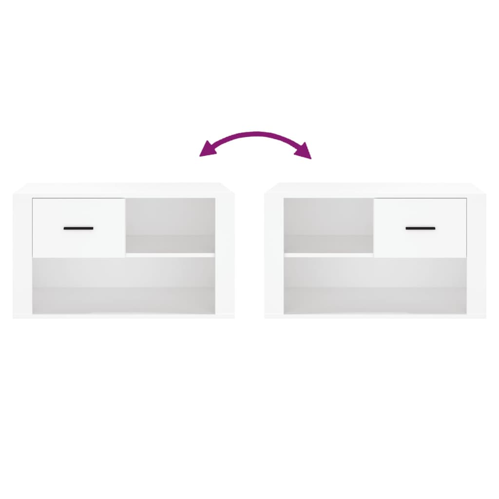 vidaXL Shoe Cabinet White 80x35x45 cm Engineered Wood