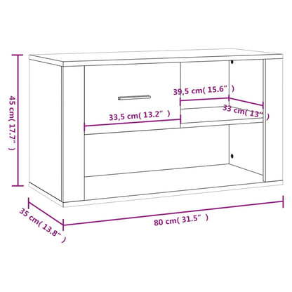 vidaXL Shoe Cabinet White 80x35x45 cm Engineered Wood