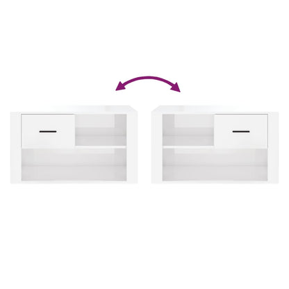 vidaXL Shoe Cabinet High Gloss White 80x35x45 cm Engineered Wood