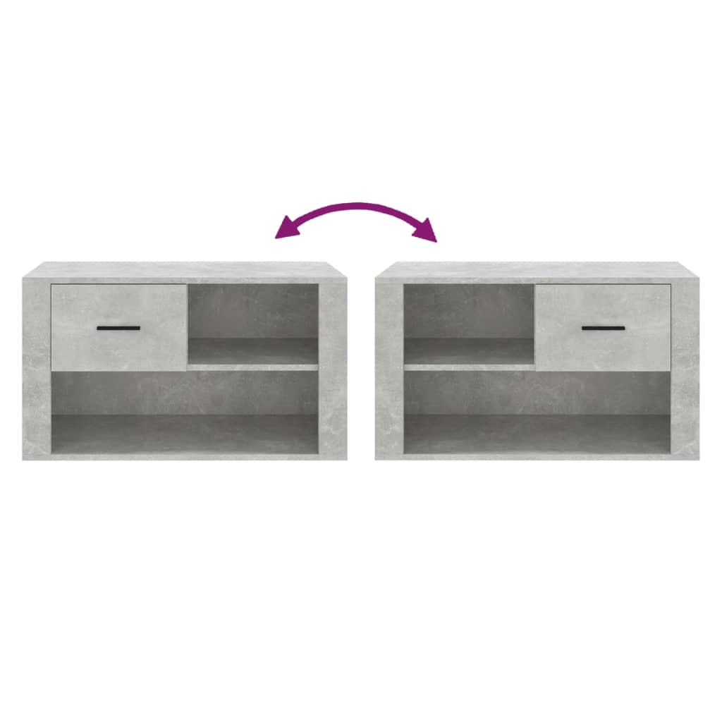vidaXL Shoe Cabinet Concrete Grey 80x35x45 cm Engineered Wood