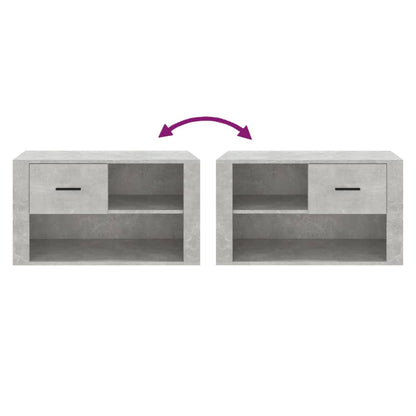 vidaXL Shoe Cabinet Concrete Grey 80x35x45 cm Engineered Wood
