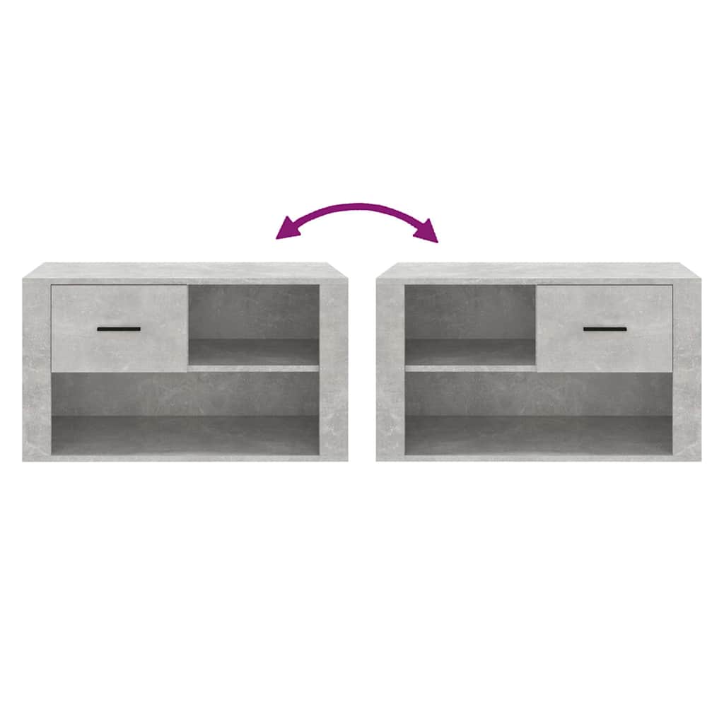 vidaXL Shoe Cabinet Concrete Grey 80x35x45 cm Engineered Wood