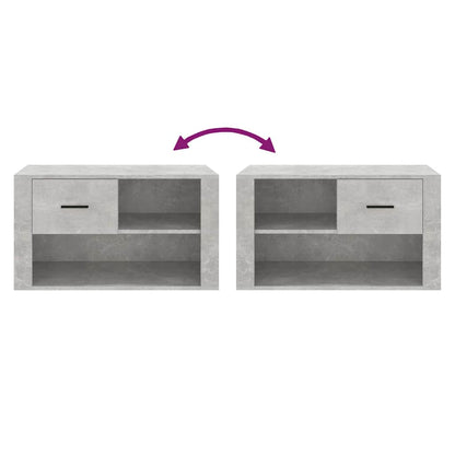 vidaXL Shoe Cabinet Concrete Grey 80x35x45 cm Engineered Wood