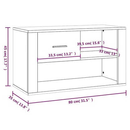 vidaXL Shoe Cabinet Concrete Grey 80x35x45 cm Engineered Wood