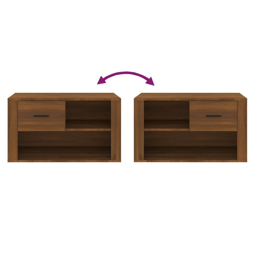 vidaXL Shoe Cabinet Brown Oak 80x35x45 cm Engineered Wood